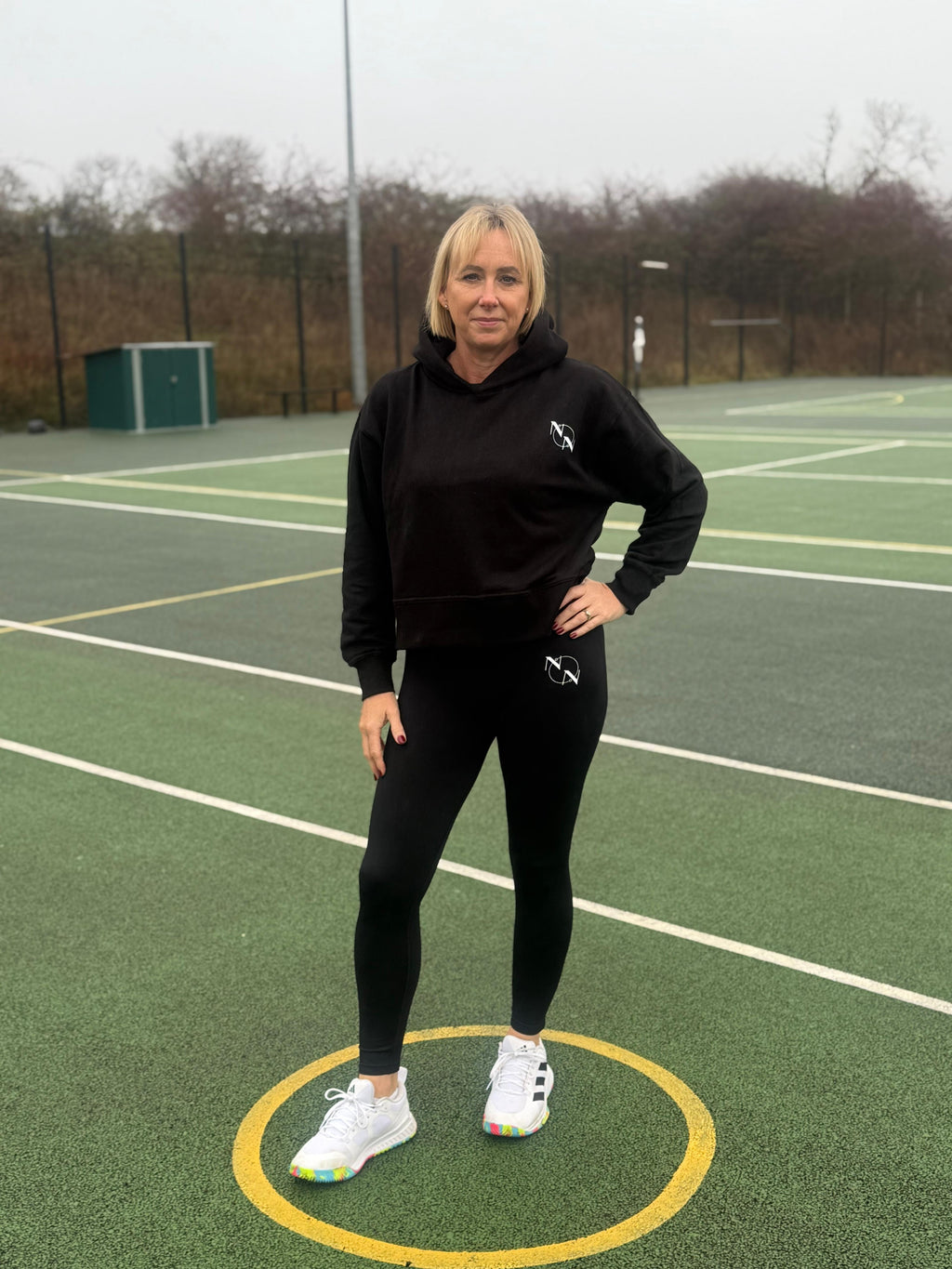 Ladies 'Niche Netball' Logo Relaxed Hoodie Black