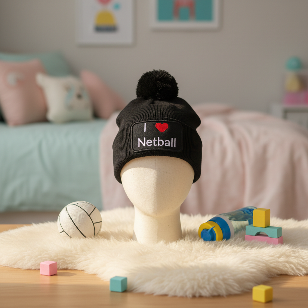 Kids 'I Love netball' Beanie