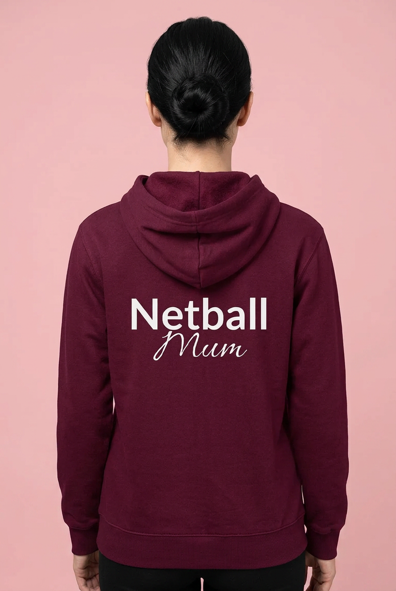Burgandy Red 'Netball Mum' Hoodie