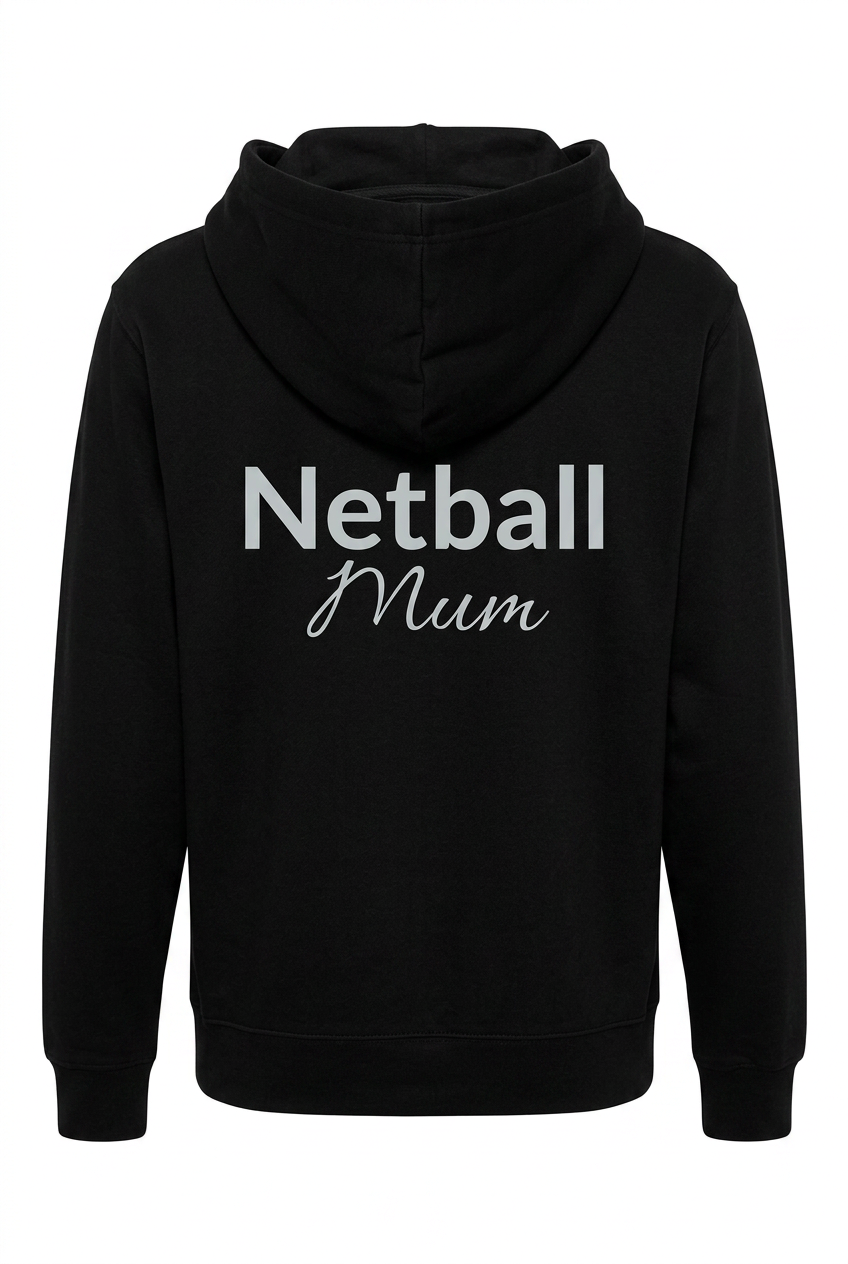 Black & White 'Netball Mum' Hoodie
