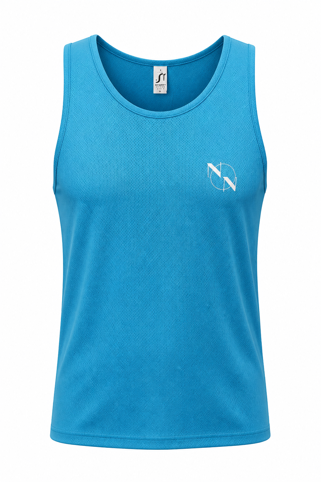 Ladies Sporty Performance Tank Top Aqua & White