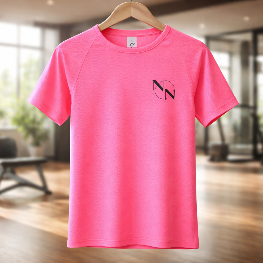 Kids Sporty T-Shirt Pink & Black
