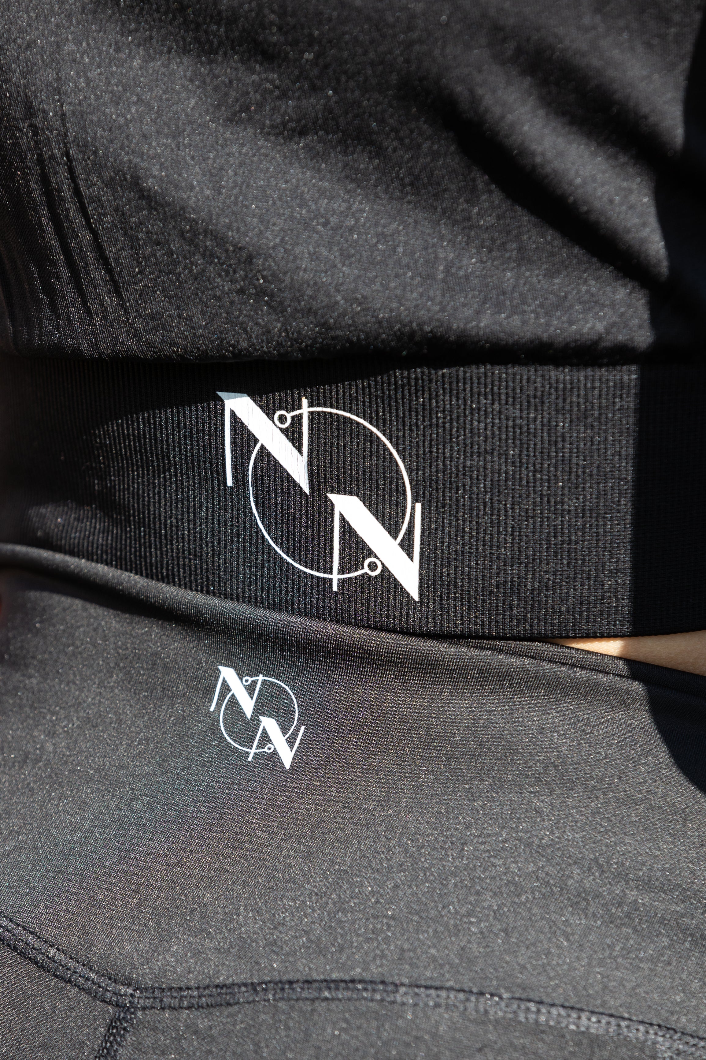 Ladies Black 'Netball' Band Cropped Tank Top