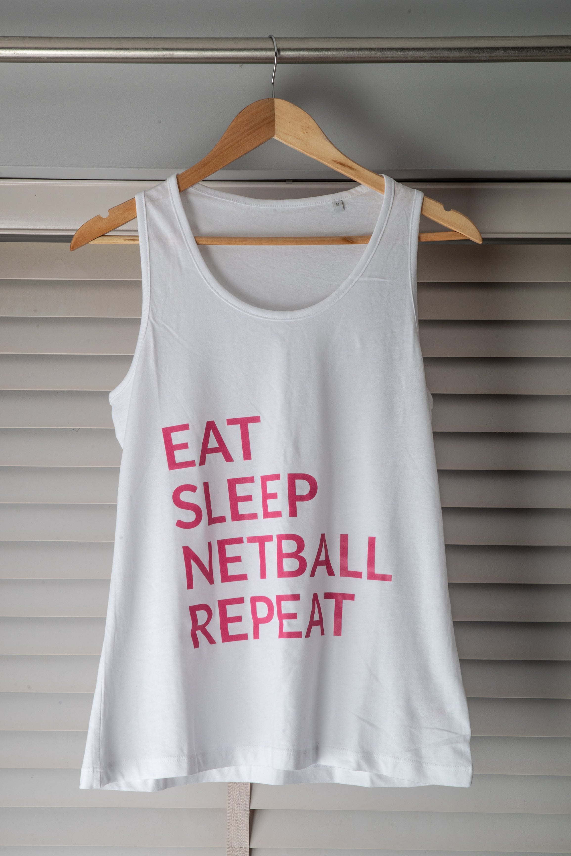 Eat, Sleep, Netball, Repeat Ladies Short PJ's in a Bag White/Grey